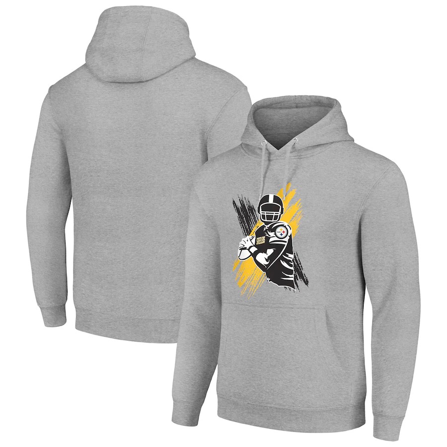 Men pittsburgh steelers grey 2024 NFL hoodie